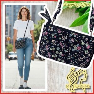 Vera Bradley NEW - floral RFID Wallet Crossbody - adjustable & detachable strap